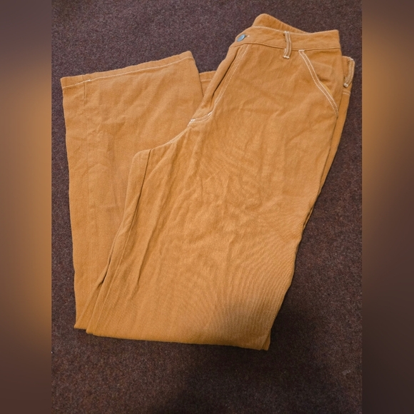 Juniors RSQ Wide Leg Cargo Skate Pants In Carmel Size Large - Picture 1 of 8